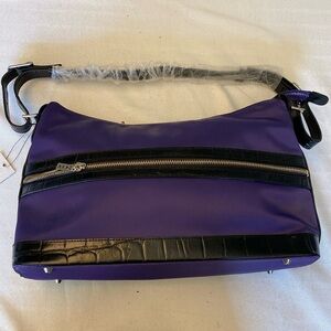 NWT: Maxx blue handbag, gold interior